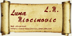 Luna Miočinović vizit kartica